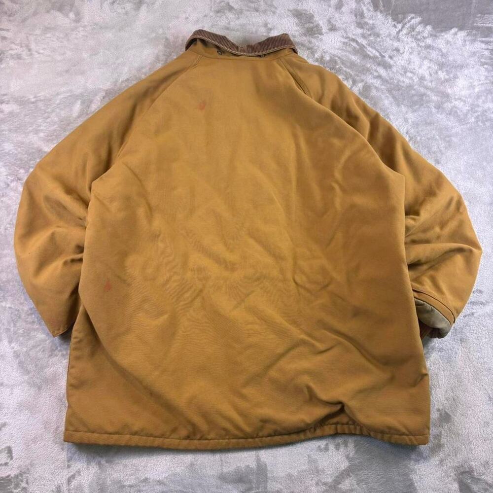 Vintage 90s Master Made Duck Canvas Chore Coat XL Corduroy Collar Distressed - Picture 2 of 6